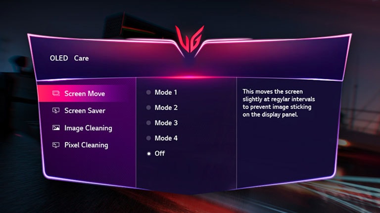 Imagen de configuración GUI de OLED Screen Move.