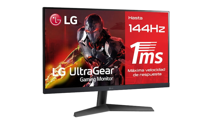 LG Monitor Gaming LG UltraGear™ de 24 pulgadas | 144Hz IPS con tiempo de respuesta de 1ms (GtG), FreeSync™ Premium, 24GN60R-B