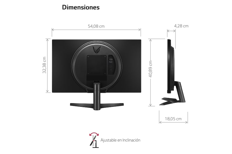 LG Monitor Gaming LG UltraGear™ de 24 pulgadas | 144Hz IPS con tiempo de respuesta de 1ms (GtG), FreeSync™ Premium, 24GN60R-B