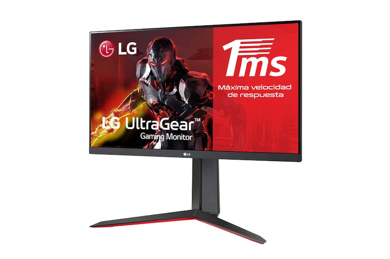 LG 24GN650-B - Monitor LG UltraGear (Panel IPS: 1920x1080p, 16:9, 350 cd/m², 1000:1, 144 Hz, 1ms); entradas: DP x1, HDMI x2; G-Sync Compatible; Regulable en altura e inclinacion y pivotable, 24GN650-B
