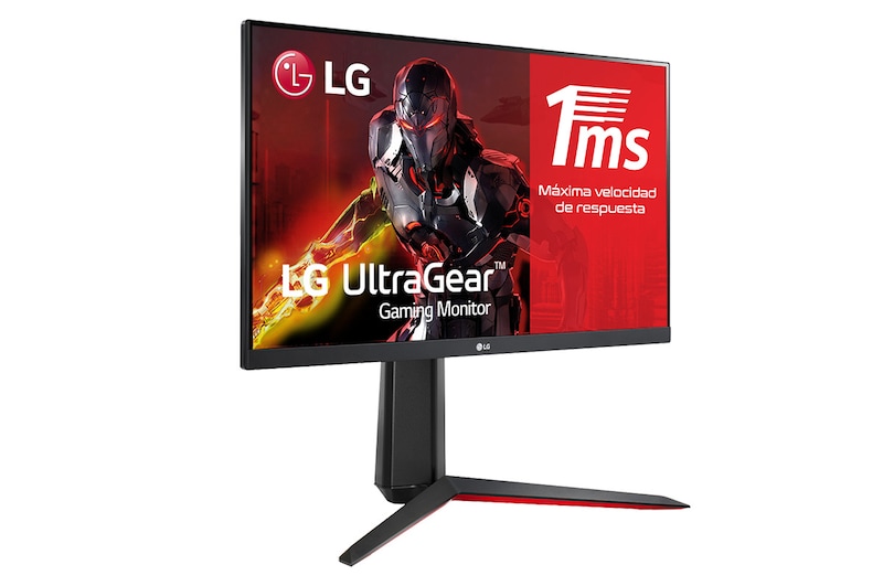 LG 24GN650-B - Monitor LG UltraGear (Panel IPS: 1920x1080p, 16:9, 350 cd/m², 1000:1, 144 Hz, 1ms); entradas: DP x1, HDMI x2; G-Sync Compatible; Regulable en altura e inclinacion y pivotable, 24GN650-B