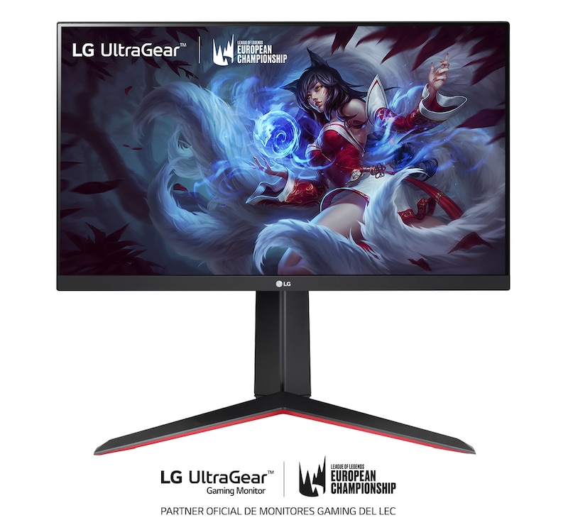 LG 24GN650-B - Monitor LG UltraGear (Panel IPS: 1920x1080p, 16:9, 350 cd/m², 1000:1, 144 Hz, 1ms); entradas: DP x1, HDMI x2; G-Sync Compatible; Regulable en altura e inclinacion y pivotable, 24GN650-B