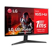LG Monitor gaming LG UltraGear (Panel VA: 1920x1080p, 16:9, 250 cd/m², 3000:1, 165Hz, 1ms); entradas: DP x1, HDMI x2; AMD FreeSync™ Premium; Regulable en inclinación, 24GQ50F-B