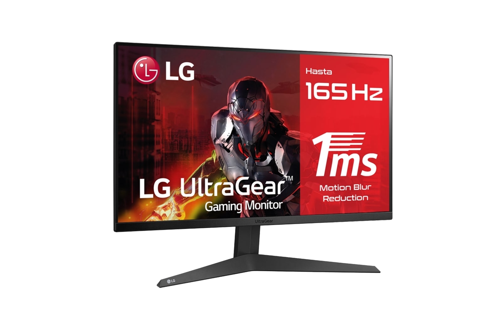 LG Monitor gaming LG UltraGear (Panel VA: 1920x1080p, 16:9, 250 cd/m², 3000:1, 165Hz, 1ms); entradas: DP x1, HDMI x2; AMD FreeSync™ Premium; Regulable en inclinación, 24GQ50FW-B