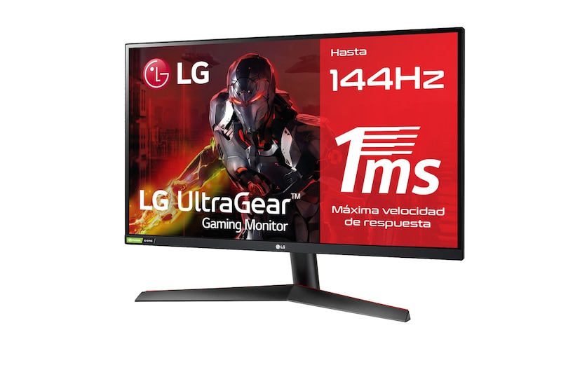 LG 27GN600-B - Monitor Gaming LG UltraGear (Panel IPS: 1920x1080p, 16:9, 300 cd/m², 1000:1, 144Hz, 1ms); diag. 68,47cm; entradas: DPx1, HDMIx2; AMD Freesync Premium & G-Sync Compatible; Regulable en inclinacion ; HDR10, 27GN600-B