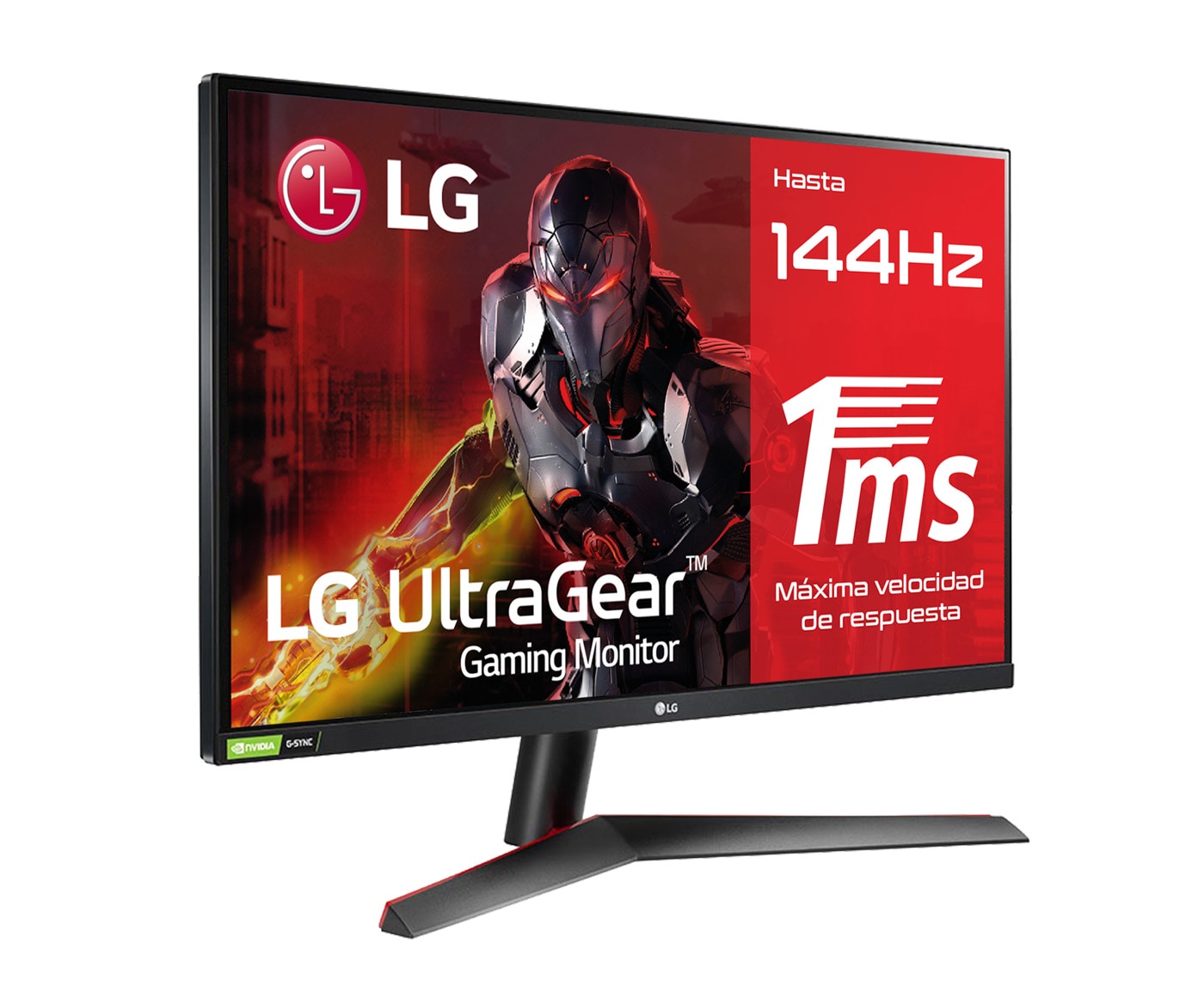LG 27GN600-B - Monitor Gaming LG UltraGear (Panel IPS: 1920x1080p, 16:9, 300 cd/m², 1000:1, 144Hz, 1ms); diag. 68,47cm; entradas: DPx1, HDMIx2; AMD Freesync Premium & G-Sync Compatible; Regulable en inclinacion ; HDR10, 27GN600-B