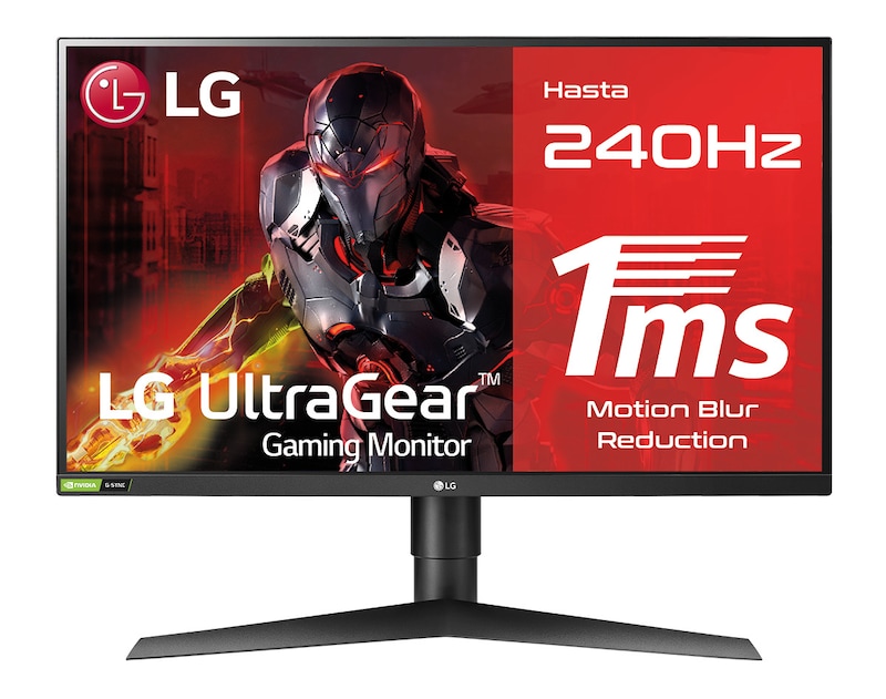 LG 27GN750-B - Monitor Gaming LG UltraGear (Panel IPS: 1920x1080p, 16:9, 400 cd/m², 1000:1, 240Hz, 1ms); DPx1, HDMIx2, USB-Ax3; G-Sync Compatible; Regulable en altura e inclinacion y pivotable, F, 27GN750-B