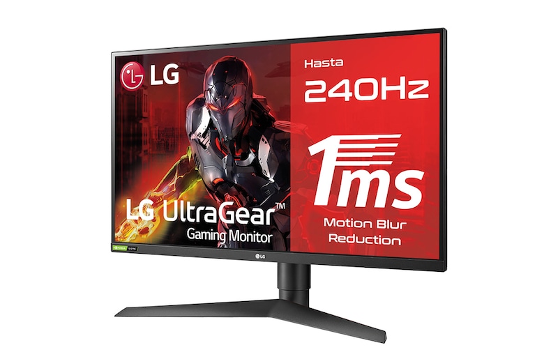 LG 27GN750-B - Monitor Gaming LG UltraGear (Panel IPS: 1920x1080p, 16:9, 400 cd/m², 1000:1, 240Hz, 1ms); DPx1, HDMIx2, USB-Ax3; G-Sync Compatible; Regulable en altura e inclinacion y pivotable, F, 27GN750-B
