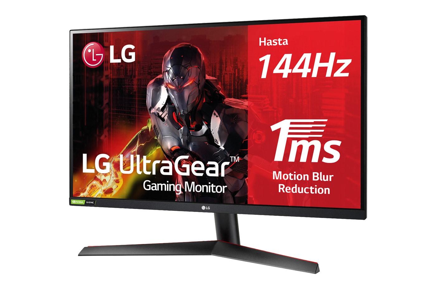 LG Monitor gaming LG UltraGear (Panel NanoIPS: 2560x1440p, 16:9, 350 cd/m², 1000:1, 144Hz, 1ms); DPx1, HDMIx2; NVIDIA G-Sync™ Compatible; Regulable en altura e inclinacion y pivotable ; Marcos ultrafinos, 27GN800P-B