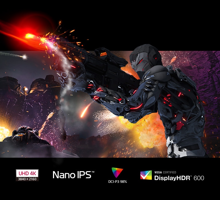 La tecnología Nano IPS, VESA Display HDR™ 600 brinda colores y detalles vibrantes.