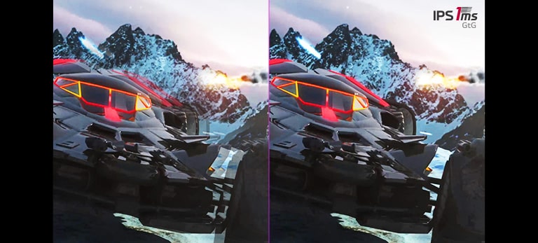 comparación de la imagen residual con IPS 5 ms y con IPS 1 ms