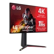 LG 27GP95RP-B - Monitor gaming LG UltraGear (Panel NanoIPS: 3840x2160, 16:9, 400cd/m², 1000:1, 1ms, 144Hz, DCI-P3>98%, HDR10); diag. 68,47cm; entr.: HDMI 2.1 x2, DPx1, USB-Ax3; NVIDIA G-Sync™ Compatible, AMD FreeSync™ PremiumPro., 27GP95RP-B