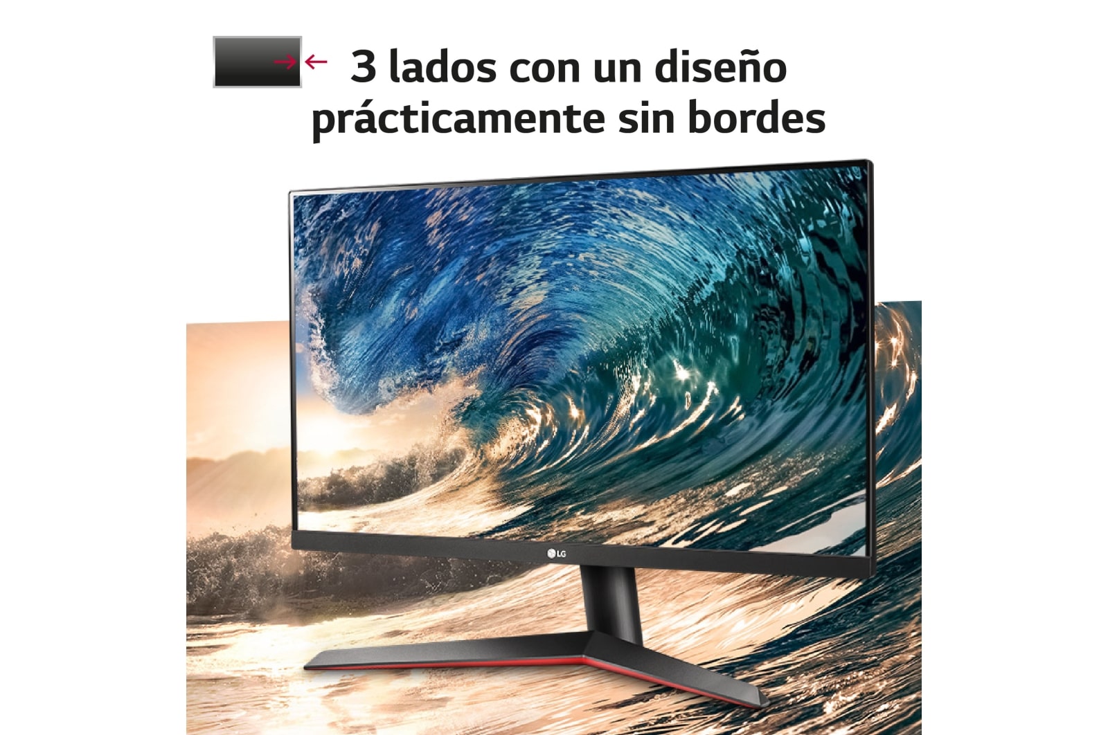 LG 27MP60GP-B - Monitor Gaming LG UltraGear™ (1920x1080p, 250cd/m², 1000:1, 1ms MBR, NTSC 72%); diag. 60,4cm; entradas: D-Sub x1, HDMI x1, DP x1; FreeSync™, 27MP60GP-B