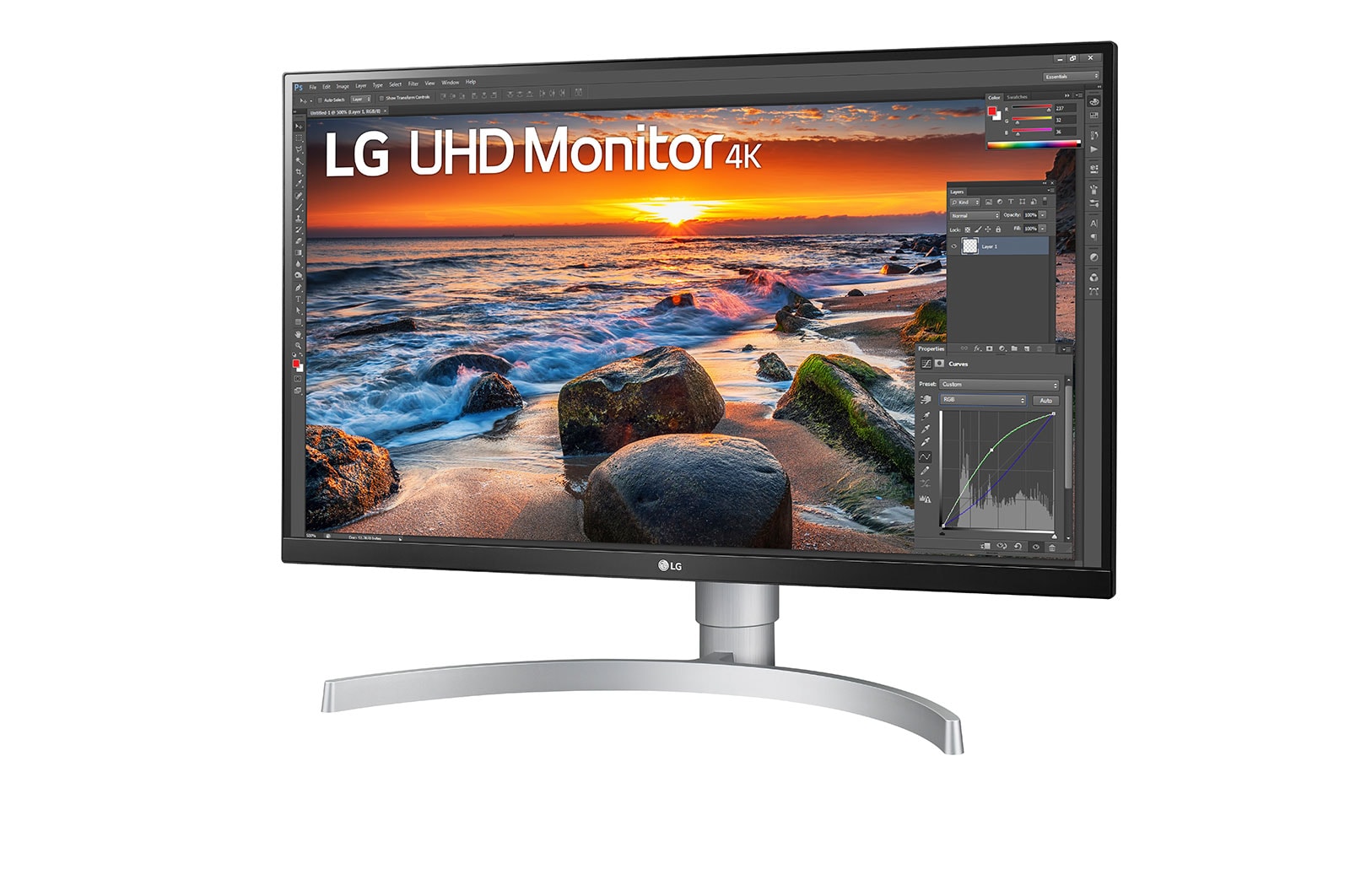 LG 27UN83A-W - Monitor 4K UHD LG UltraFine™ (Panel IPS: a 3840x2160, 350nit, 1000:1, sRGB >99%); diag. 68,4cm; entradas: HDMI x2, DP x1, USB-C™ x1, USB-A x2, G, 27UN83A-W