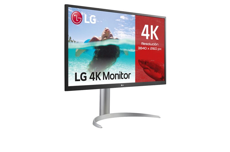 LG 27UP550N-W - Monitor para creadores LG 4K UHD (Panel IPS: 3840x2160, 300cd/m², 1000:1, HDR10, sRGB 99%); entradas: HDMI x2, DP x1, USB-C™x1; Ajust. en altura e inclinación. Blanco., 27UP550N-W