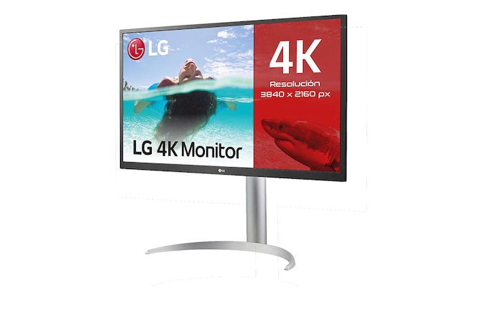 LG 27UP550P-W - Monitor para creadores LG 4K UHD (Panel IPS: 3840x2160, 300cd/m², 1000:1, HDR10, sRGB 99%); entradas: HDMI x2, DP x1, USB-C™x1; Ajust. en altura e inclinación. Blanco., 27UP550P-W