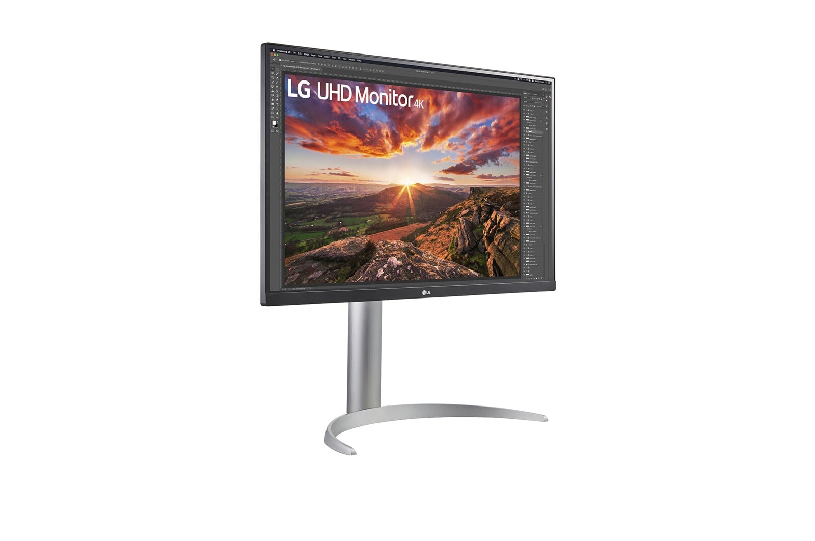 LG Monitor para creadores LG 4K UHD (Panel IPS: 3840x2160, 400nit, 1200:1, HDR10, DCI-P3 >95%); diag. 68,4cm; entradas: HDMI x2, DP x1, USB-C™ x1, USB-A x2; Regulable en inclinación, altura y pivote, 27UP850N-W