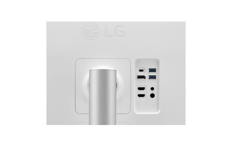 LG Monitor para creadores LG 4K UHD (Panel IPS: 3840x2160, 400nit, 1200:1, HDR10, DCI-P3 >95%); diag. 68,4cm; entradas: HDMI x2, DP x1, USB-C™ x1, USB-A x2; Regulable en inclinación, altura y pivote, 27UP850N-W