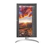 LG Monitor para creadores LG 4K UHD (Panel IPS: 3840x2160, 400nit, 1200:1, HDR10, DCI-P3 >95%); diag. 68,4cm; entradas: HDMI x2, DP x1, USB-C™ x1, USB-A x2; Regulable en inclinación, altura y pivote, 27UP85NP-W