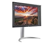 LG Monitor para creadores LG 4K UHD (Panel IPS: 3840x2160, 400nit, 1200:1, HDR10, DCI-P3 >95%); diag. 68,4cm; entradas: HDMI x2, DP x1, USB-C™ x1, USB-A x2; Regulable en inclinación, altura y pivote, 27UP85NP-W