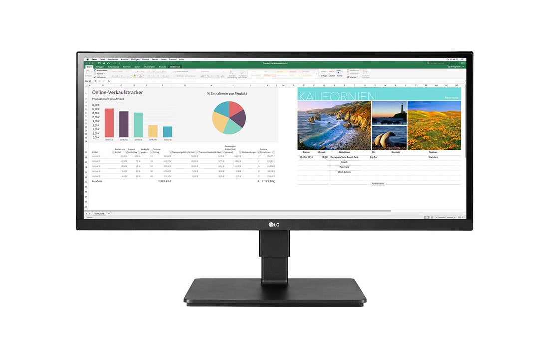 LG Monitor Corporativo LG UltraWide™ (Panel IPS: 2560x1080p, 21:9, 250 cd/m², 1000:1, sRGB >99%, 75Hz, 5ms); diag. 73cm; entradas: DP x1, HDMI x2; altavoces 7W; marcos ultrafinos; Freesync; HDR10; Regulación en altura, inclinación y giro, F, 29BN650-B