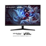 LG Monitor gaming LG UltraGear (Panel VA: 2560x1440p, 16:9, 350 cd/m², 3000:1, 5ms (1ms MBR), 144 Hz); entradas: DP x1, HDMI x2;  FreeSync™ Premium; Regulable en inclinación., 32GN600-B