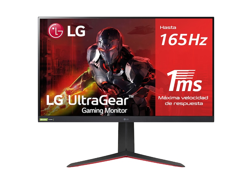 LG 32GP850-B - Monitor gaming LG UltraGear (2560x1440p, 350cd/m², 1000:1, 1ms, 165Hz, DCI-P3 98%); diag. 80cm; entradas: HDMI x2, DP x1, USB-A x3; NVIDIA G-Sync™ Compatible, FreeSync™ Premium., 32GP850-B