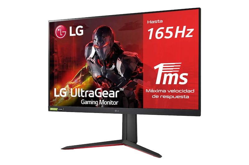 LG 32GP850-B - Monitor gaming LG UltraGear (2560x1440p, 350cd/m², 1000:1, 1ms, 165Hz, DCI-P3 98%); diag. 80cm; entradas: HDMI x2, DP x1, USB-A x3; NVIDIA G-Sync™ Compatible, FreeSync™ Premium., 32GP850-B