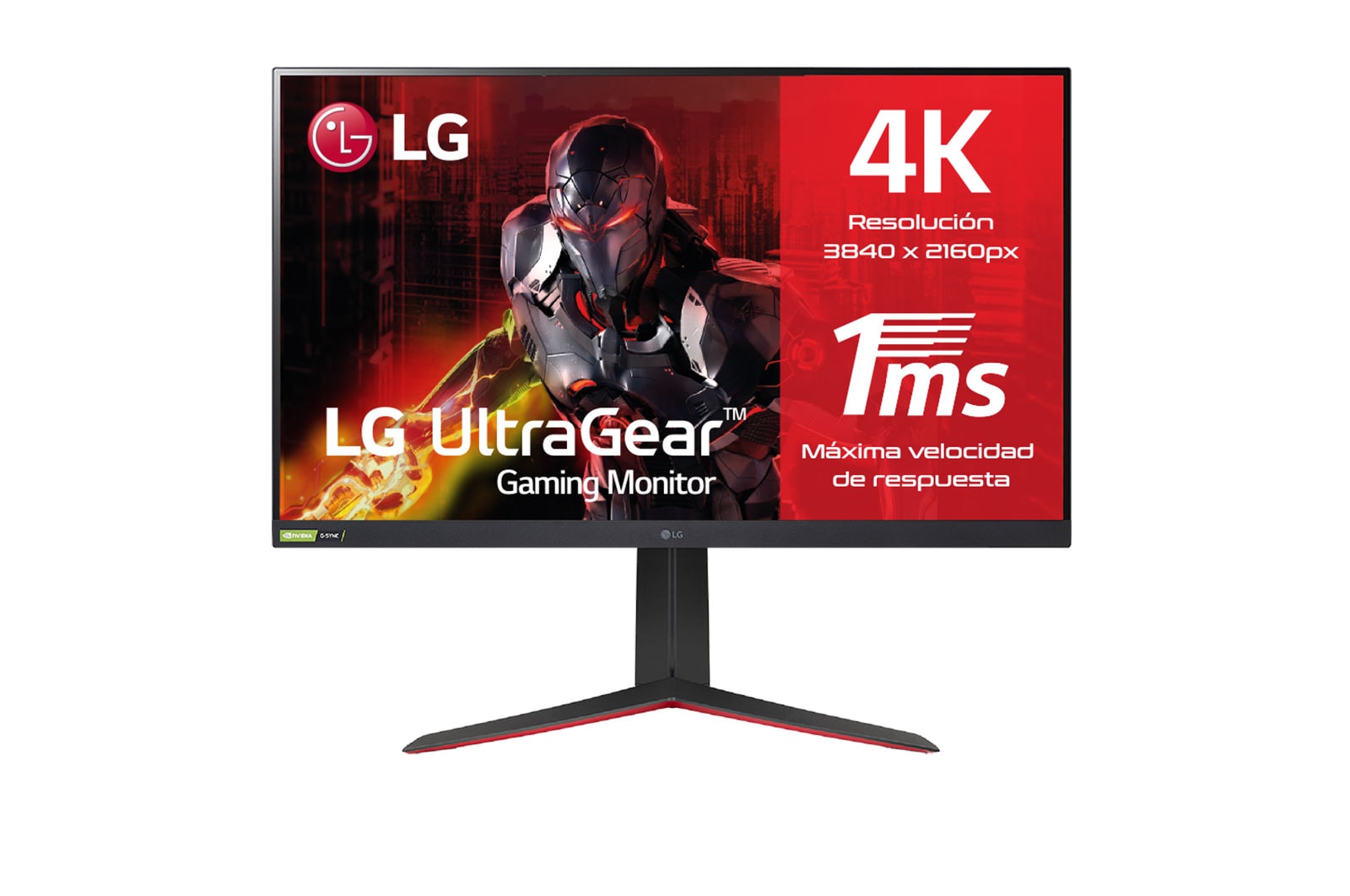 LG 32GQ950-B - Monitor gaming LG UltraGear (Panel 4K IPS: 3840x2160p, 16:9, 700cd/m², 1000:1, 1ms, 144Hz, DCI-P3>98%, DisplayHDR™ 1000); diag. 80cm; entradas: HDMI 2.1 x2, DP x1, USB-A x3; NVIDIA G-Sync™ Compatible, FreeSync™ Premium Pro., 32GQ950-B