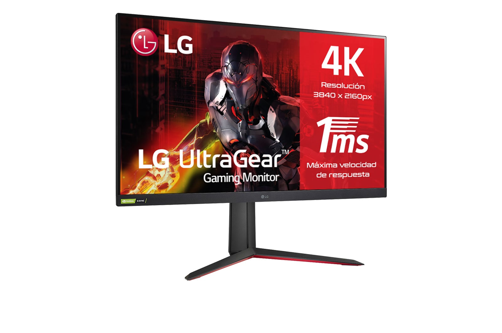 LG 32GQ950-B - Monitor gaming LG UltraGear (Panel 4K IPS: 3840x2160p, 16:9, 700cd/m², 1000:1, 1ms, 144Hz, DCI-P3>98%, DisplayHDR™ 1000); diag. 80cm; entradas: HDMI 2.1 x2, DP x1, USB-A x3; NVIDIA G-Sync™ Compatible, FreeSync™ Premium Pro., 32GQ950-B