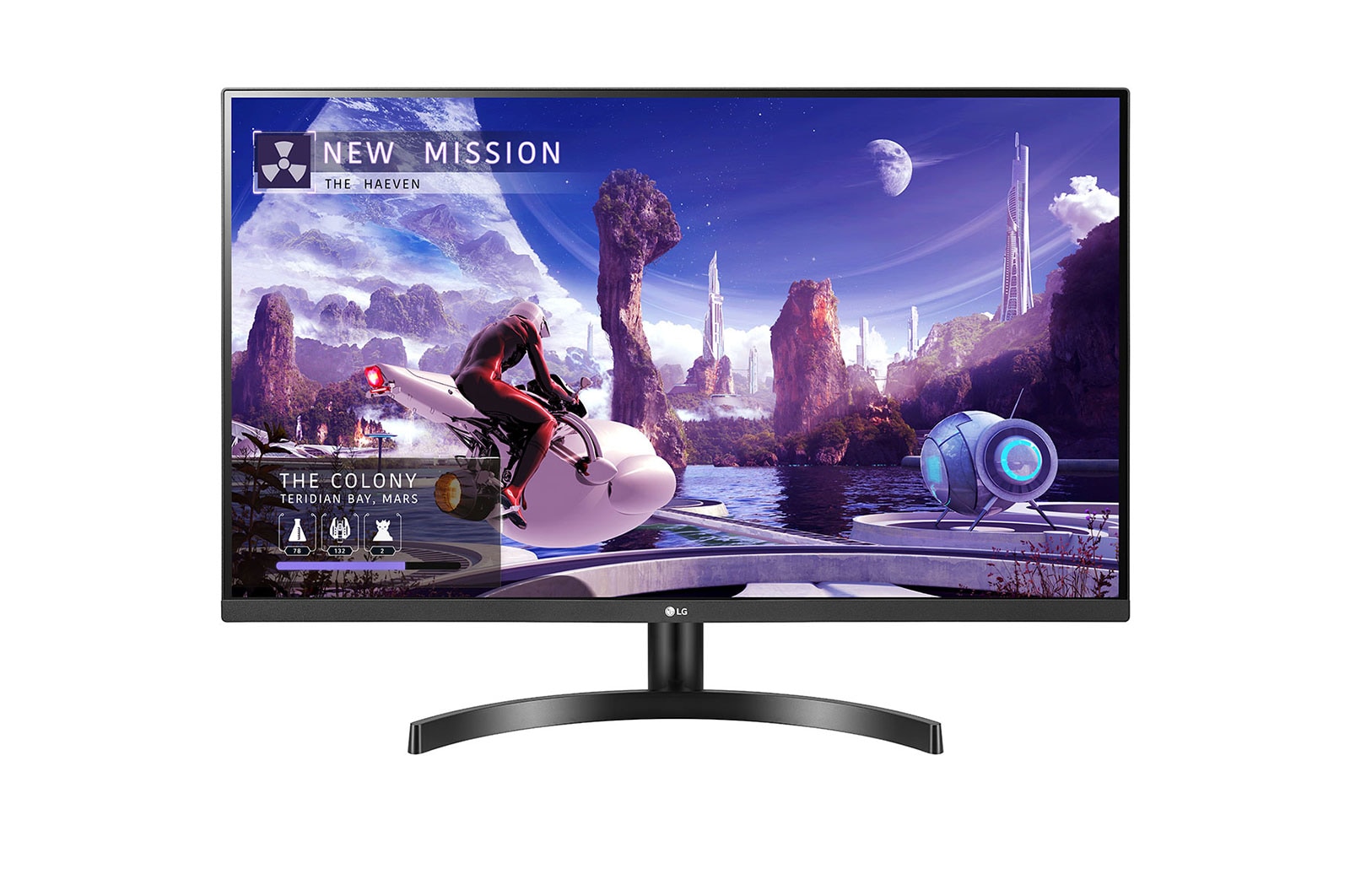 LG 32QN600-B - Monitor QHD (Panel IPS: 2560 x 1440p, 16:9, 350cd/m², 1000:1, sRGB >99, 75Hz, 5ms); diag. 80cm; entradas: HDMI x2, DP x1; marcos ultrafinos, 32QN600-B