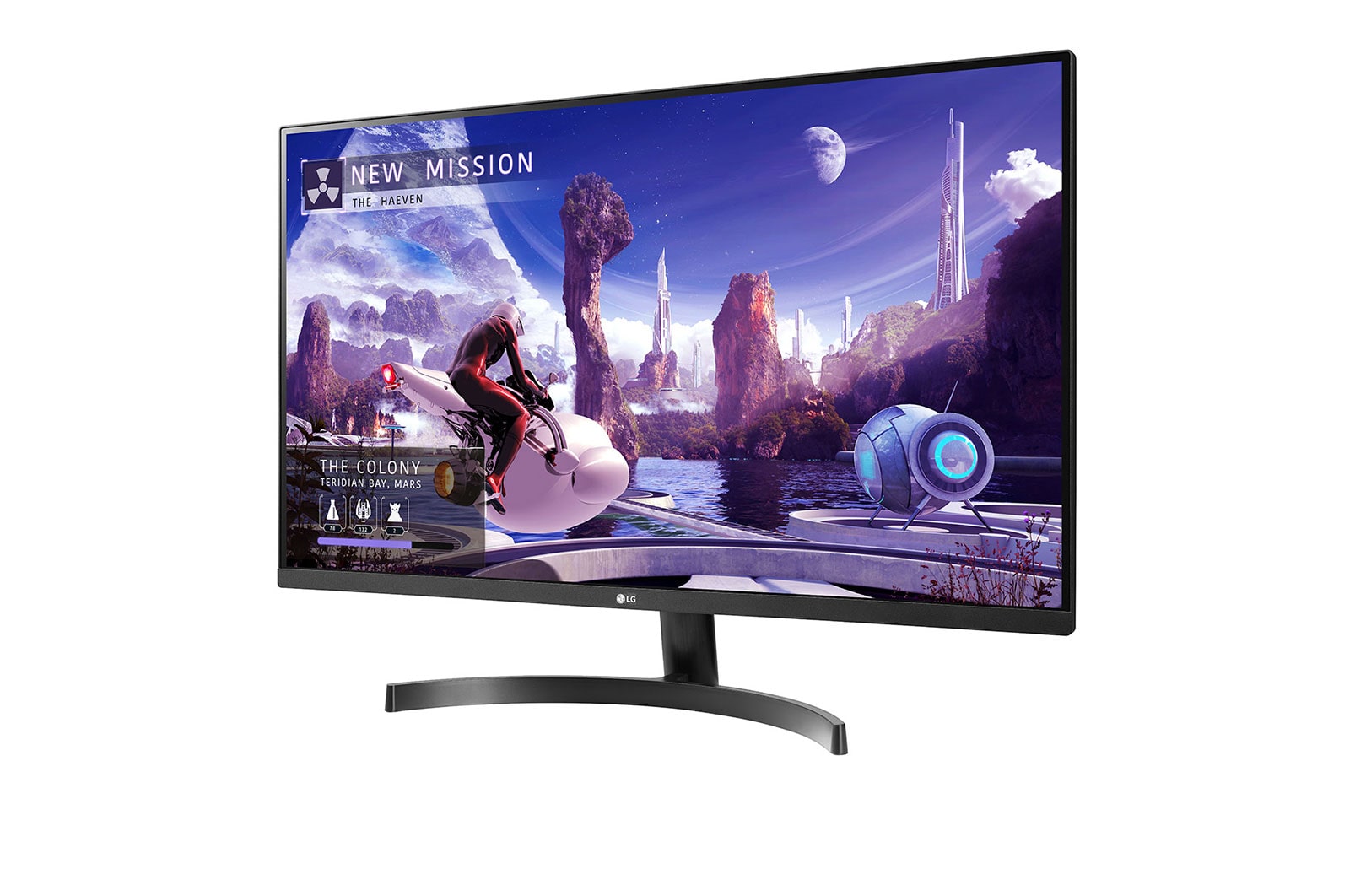 LG 32QN600-B - Monitor QHD (Panel IPS: 2560 x 1440p, 16:9, 350cd/m², 1000:1, sRGB >99, 75Hz, 5ms); diag. 80cm; entradas: HDMI x2, DP x1; marcos ultrafinos, 32QN600-B