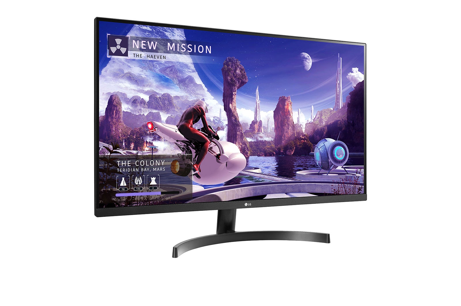 LG 32QN600-B - Monitor QHD (Panel IPS: 2560 x 1440p, 16:9, 350cd/m², 1000:1, sRGB >99, 75Hz, 5ms); diag. 80cm; entradas: HDMI x2, DP x1; marcos ultrafinos, 32QN600-B