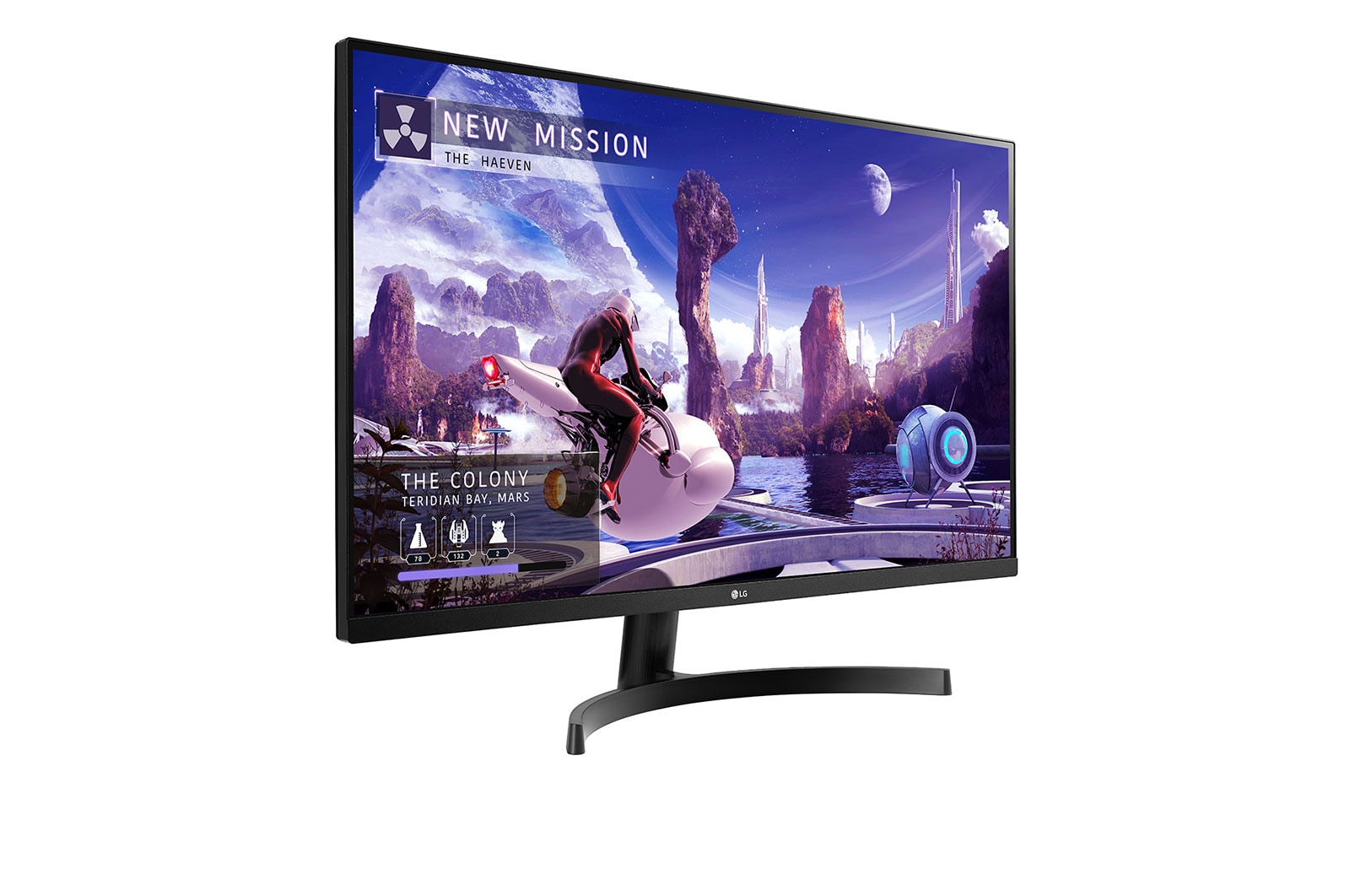 LG 32QN600-B - Monitor QHD (Panel IPS: 2560 x 1440p, 16:9, 350cd/m², 1000:1, sRGB >99, 75Hz, 5ms); diag. 80cm; entradas: HDMI x2, DP x1; marcos ultrafinos, 32QN600-B