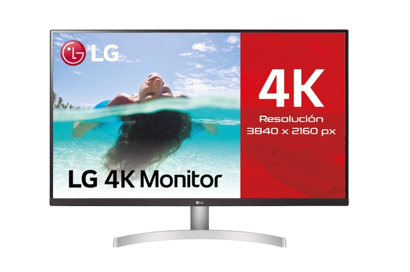 LG Monitor 4K UHD LG UltraFine™ (Panel VA: 3840 x 2160p, 16:9, 350cd/m², 3000:1, DCI-P3 >90%, 60Hz, 4ms); diag. 80cm; entradas: HDMI x2, DP x1; altavoces 5W ; marcos ultrafinos, G, 32UN500W-W