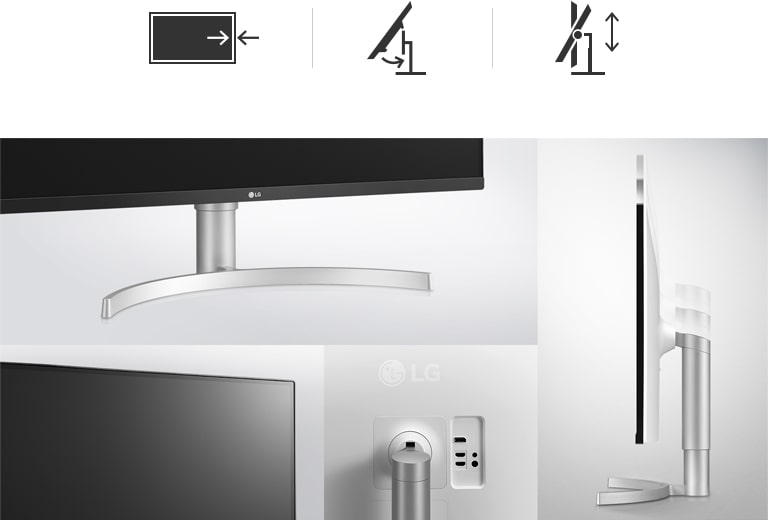 Diseño versátil con opciones para ajustar la inclinación, el giro y la altura