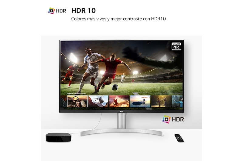 LG 32UN650-B -Monitor 4K UHD LG UltraFine™ (Panel IPS: 3840 x 2160p, 16:9 curvo, 350cd/m², 3000:1, sRGB >95%, 60Hz, 5ms); diag. 80cm; entradas: HDMI x2, DP x1; altavoces 5W ; marcos ultrafinos, G, 32UN650-W