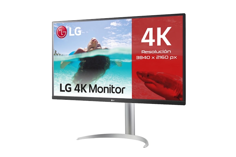 LG 32UP550-W - Monitor para creadores LG 4K UHD (Panel VA: 3840x2160, HDR10, DCI-P3 >90%, 3000:1 AMD FreeSync™); diag. 80cm; Conectividad: HDMIx2, DPx1, USB-C™x1, USB-Ax2; Regulable en inclinación, altura y giro, 32UP550-W