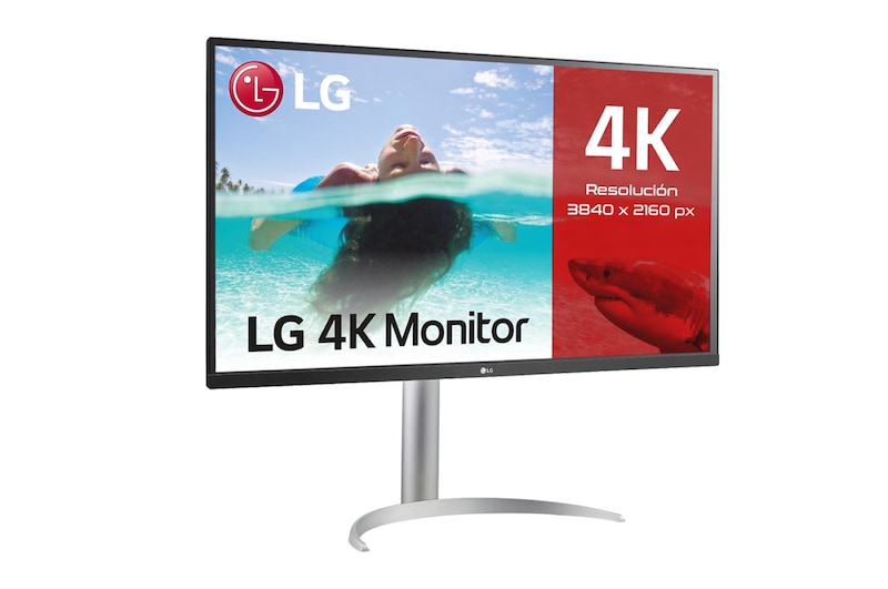 LG 32UP550-W - Monitor para creadores LG 4K UHD (Panel VA: 3840x2160, HDR10, DCI-P3 >90%, 3000:1 AMD FreeSync™); diag. 80cm; Conectividad: HDMIx2, DPx1, USB-C™x1, USB-Ax2; Regulable en inclinación, altura y giro, 32UP550-W