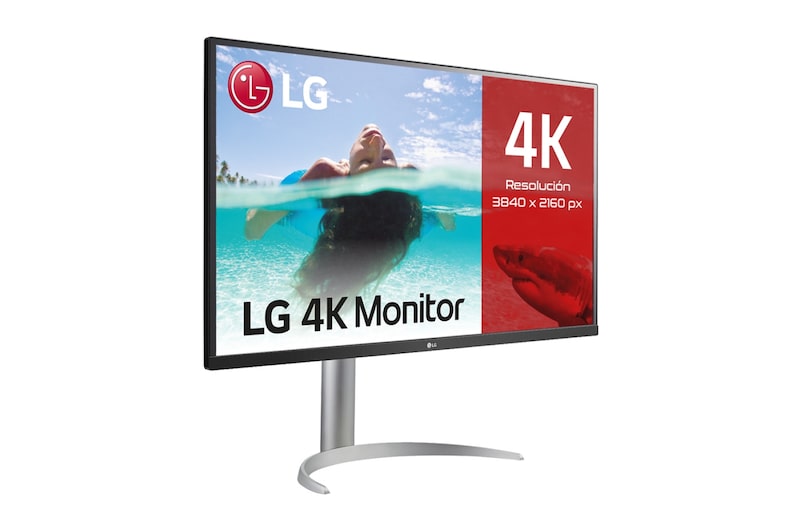 LG 32UP550-W - Monitor para creadores LG 4K UHD (Panel VA: 3840x2160, HDR10, DCI-P3 >90%, 3000:1 AMD FreeSync™); diag. 80cm; Conectividad: HDMIx2, DPx1, USB-C™x1, USB-Ax2; Regulable en inclinación, altura y giro, 32UP550-W