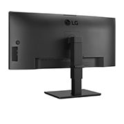 LG Monitor Ultrawide (Panel IPS: 3440 x 1440p, 21:9, Curvo 3800R , 300cd/m², 1000:1, sRGB >99%, 60Hz, 5ms); diag. 86,42cm, entradas: HDMI x2, DP x1, USB-C (90W) x1, USB-A x4, Salida auriculares + Micrófono; Webcam, HDR10, 2PBP, +Superesolution, Soporte VESA 100x100, 34BQ77QC-B