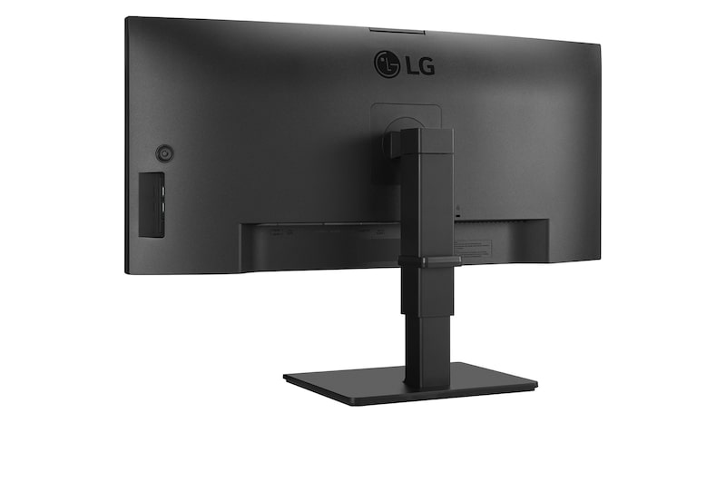 LG Monitor Ultrawide (Panel IPS: 3440 x 1440p, 21:9, Curvo 3800R , 300cd/m², 1000:1, sRGB >99%, 60Hz, 5ms); diag. 86,42cm, entradas: HDMI x2, DP x1, USB-C (90W) x1, USB-A x4, Salida auriculares + Micrófono; Webcam, HDR10, 2PBP, +Superesolution, Soporte VESA 100x100, 34BQ77QC-B