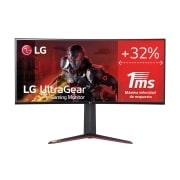 LG Monitor Gaming LG UltraGear (Panel NanoIPS: 3440x1440P, 400nit, 1000:1, DCI-P3>98%, 1ms); diag. 86,7cm; entr.: HDMIx2, DPx1, USB-Ax3; AMD Freesync Premium & G-Sync Compatible, G, 34GN850W-B