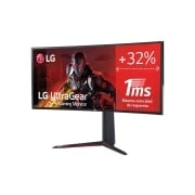LG Monitor Gaming LG UltraGear (Panel NanoIPS: 3440x1440P, 400nit, 1000:1, DCI-P3>98%, 1ms); diag. 86,7cm; entr.: HDMIx2, DPx1, USB-Ax3; AMD Freesync Premium & G-Sync Compatible, G, 34GN850W-B