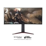 LG Monitor Gaming LG UltraGear (Panel NanoIPS: 3440x1440P, 400nit, 1000:1, DCI-P3>98%, 1ms); diag. 86,7cm; entr.: HDMIx2, DPx1, USB-Ax3; AMD Freesync Premium & G-Sync Compatible, G, 34GN850W-B
