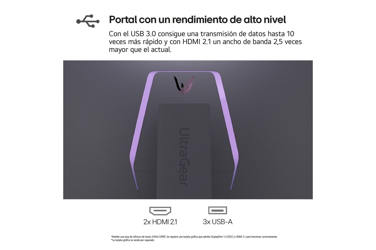 LG UltraGear™ de 34 pulgadas Monitor Gaming OLED WQHD Curvo de 240Hz | 0,03ms tiempo de respuesta, Compatible con G-SYNC®, FreeSync™ Premium Pro, 34GS95QW-B.EEU