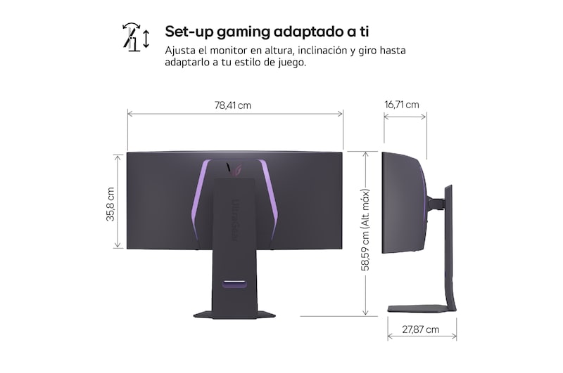 LG UltraGear™ de 34 pulgadas Monitor Gaming OLED WQHD Curvo de 240Hz | 0,03ms tiempo de respuesta, Compatible con G-SYNC®, FreeSync™ Premium Pro, 34GS95QW-B.EEU