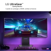 LG Monitor OLED UltraGear curvo 800R en formato 21:9, 3440 x 1440, WQHD, 240 Hz, 0,03 ms, DisplayHDR True Black 400R,  AMD FreeSync, 34GS95QE-B