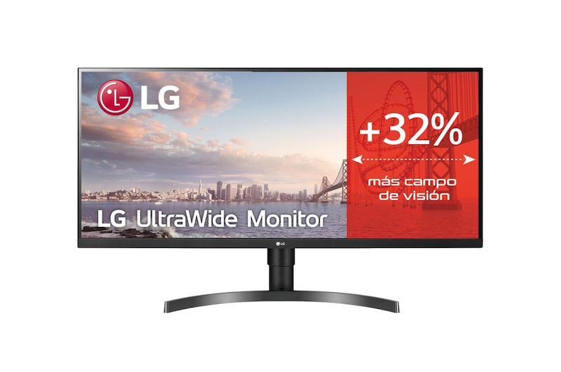 LG 34WN750-B - Monitor LG UltraWide™ (Panel IPS: 3440x1440, 21:9, 300nit, 1000:1, sRGB>99%); diag. 86,72cm; entr.: HDMIx2, DPx1, USB-A x3; HDR10;AMD FreeSync; altavoces 2x7W, G, 34WN750-B