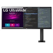 LG Monitor UltraWide™ LG Ergo™ (Panel IPS: 3440x1440, 21:9, 300nit, 1000:1, sRGB>99%); diag. 86,72cm; entr.: HDMIx2, DPx1, USB-A x2 (salida), USB-B x1 (entrada); HDR10;AMD FreeSync; altavoces 2x7W; Ajustable en altura e inclinación, extensible, retraíble y giratorio, G, 34WN780P-B